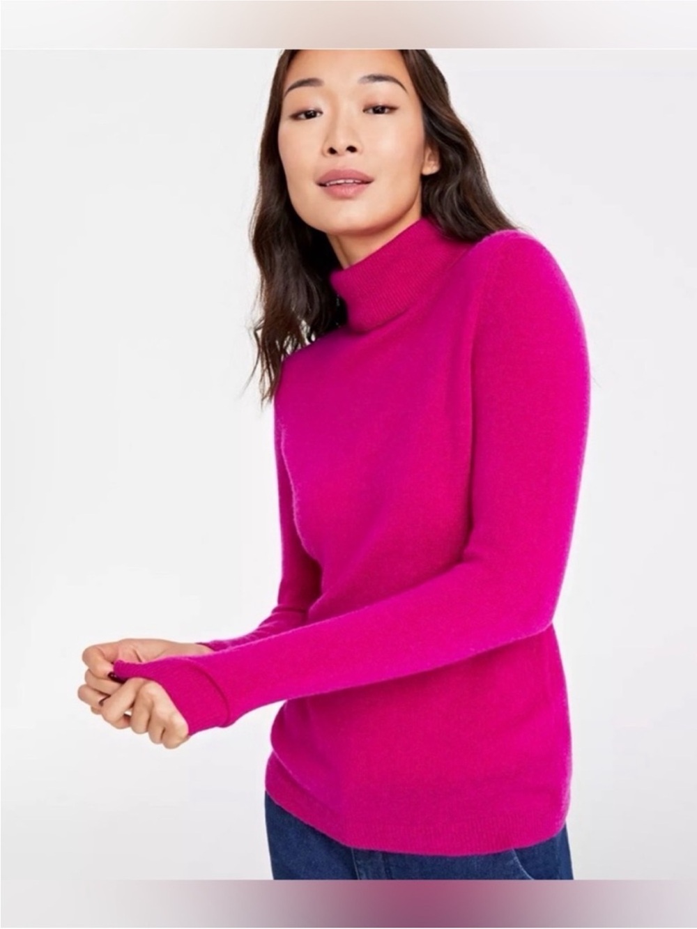 Charter Club Hot Pink CashmereTurtleneck Sweater, size L